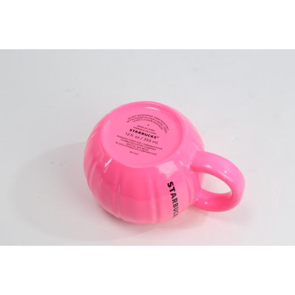 Starbucks Fall 2023 Neon Hot Pink Pumpkin Halloween Ceramic Mug 12oz Coffee Cup - Picture 13 of 14
